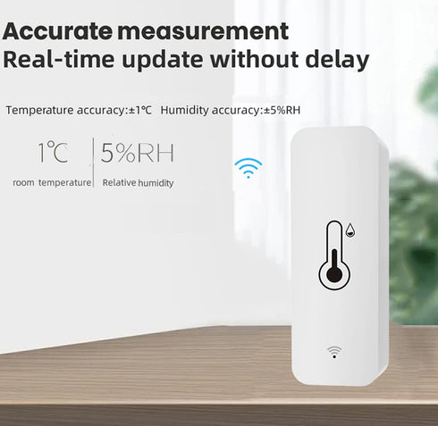 WiFi Temperature Humidity Sensor, Indoor Thermometer Hygrometer with App Alert, Compatible with Alexa