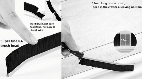 Crevice Cleaning Brush,Hard Bristle Crevice Cleaning Brush,Crevice Cleaning Tool is Effective to Clean The Small Gap of Kitchen, tolilet and Windows. (9), Black by Generic