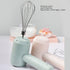Portable Electric Hand Mixer, USB Rechargeable Cordless Handheld Mixer for Baking Cake, Egg, Cream (Light Cyan)