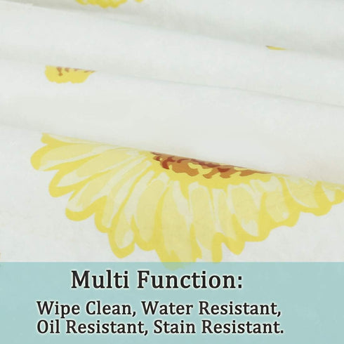 uxcell Seamless Waterproof Vinyl Round Tablecloth 60" Dia for Parties/Wedding/Restaurant Decoration, Yellow Flower