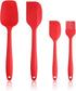 Rubber Spatula Set of 4, Silicone Heat Resistant Spatulas with Stainless Steel Core for Cooking and Baking