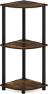 Furinno Turn-N-Tube 3-Tier Reversible Corner Display Rack, Multipurpose Shelving Unit, Amber Pine/Black