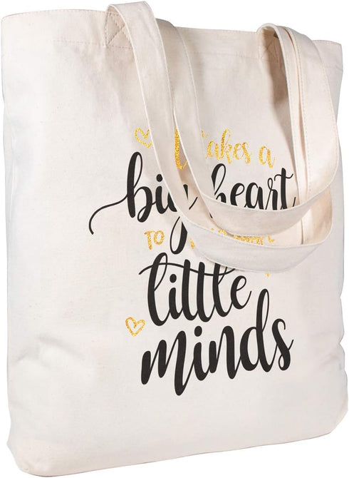CARAKNOTS Teacher Appreciation Tote Bag for Women, Canvas Shoulder Bag with Pocket