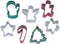 R&M International Mini Christmas Cookie Cutters, 7-Piece Set - Tree, Star, Candy Cane, Angel, Mitten, Folk Boy,