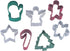 R&M International Mini Christmas Cookie Cutters, 7-Piece Set - Tree, Star, Candy Cane, Angel, Mitten, Folk Boy,