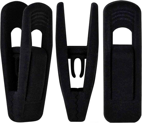 Black Velvet Hangers Clips, 20 PCS Non-Slip Clips for Suit Pant Skirt Hanger