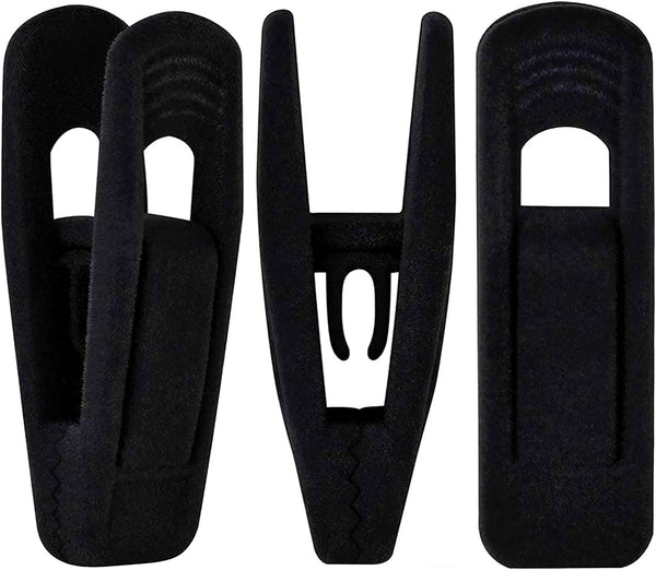 Black Velvet Hangers Clips, 20 PCS Non-Slip Clips for Suit Pant Skirt Hanger