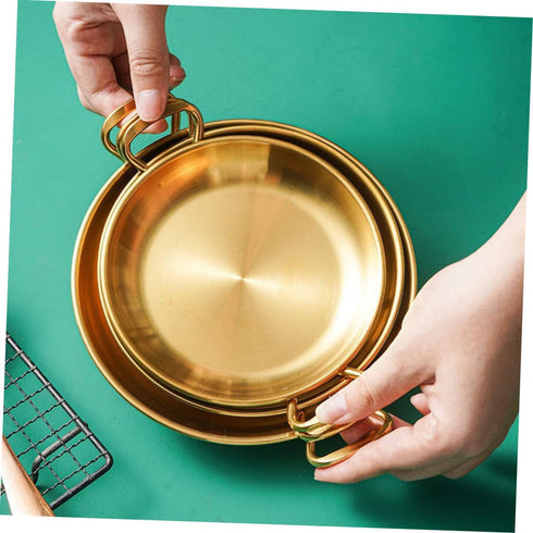 Amphora Stainless Steel Snack Plate for Housewarming, Fried Chicken Serving Tray, Camping Griddle