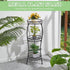 3 33.8 VECELO Tier Metal Outdoor Plant Stand Indoor, Rustproof Stable Tall Iron Flower Stand, Decorative Multiple Heavy