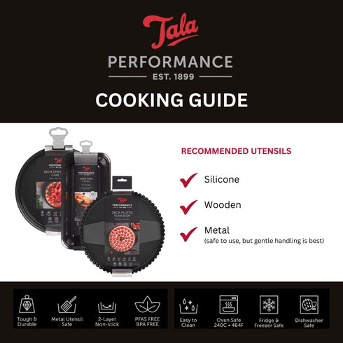 Tala Performance 20cm Springform Round Cake Tin, Professional Gauge Carbon Steel with Non-Stick Coating