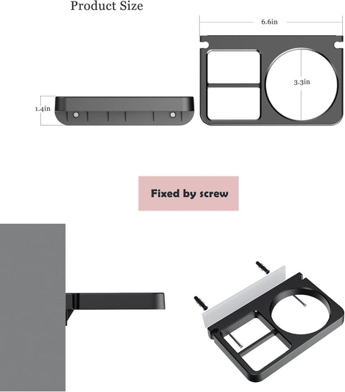 Wall Mount for Blow Dryer - Hair Tool Storage Organizer, Compatible with Flat Iron Holder (Black)