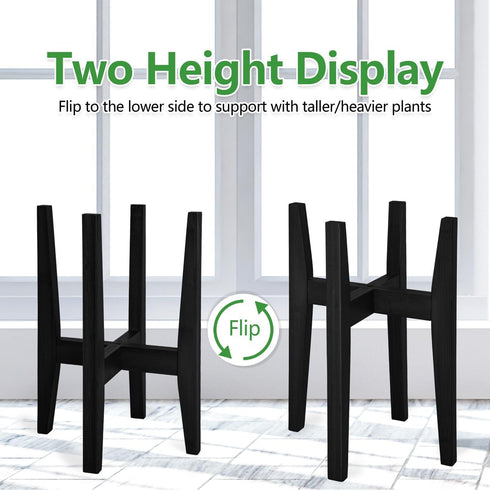 8 12 Inches Rnined Plant Stand Indoor, Bamboo Plant Shelf, Adjustable Corner Plants Flower Holders Single Floor Plant