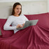 Nestl Burgundy Pillow Cases, Queen Size Set of 2, Soft 1800 Microfiber, 20x30 Inches