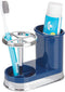 mDesign Decorative Bathroom Dental Storage Organizer for Electric Spin Toothbrush/Toothpaste - Navy Blue/Chrome