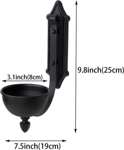 Set 2 Aimto Wall Sconce Candle Holder Black Wall-Mount Metal Candle Holders Hanging Iron Wall Candle Sconce