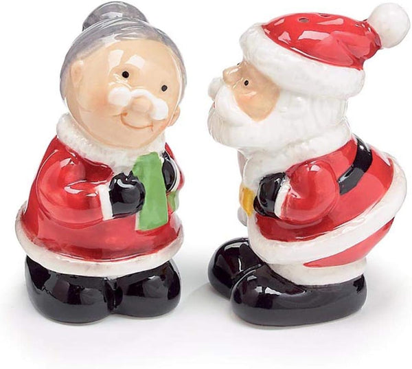 Kissing Santa & Mrs. Claus Salt & Pepper Shaker Set