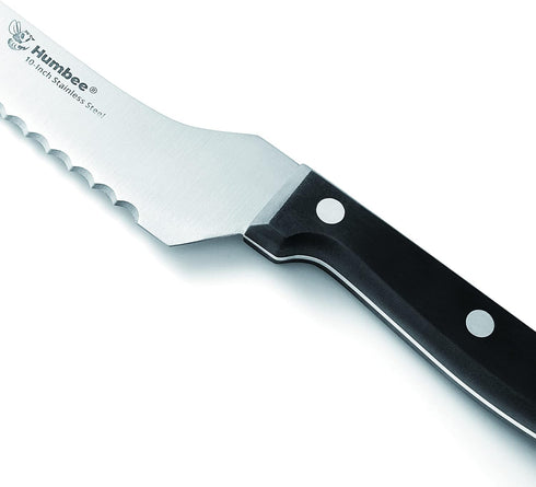 10 inch Offset Bread Knife Serrated Knife Wave Edge Blade by Humbee