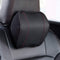 Car Headrest Neck Rest Pillow - 100% Memory Foam Leather Cushion for Driving, Relieve Neck Pain (Black)