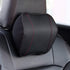 Car Headrest Neck Rest Pillow - 100% Memory Foam Leather Cushion for Driving, Relieve Neck Pain (Black)