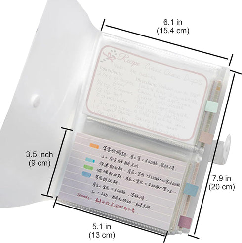 3x5 Index Card Organizer, BetterJonny Index Cards Clear Plastic Holder Organizer Pouches Book Recipe Card Holder Flash Cards Holder, 40 Page Hold 160 Cards by BetterJonny