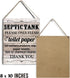 Farmhouse Bathroom Signs Wall Decor Rustic Septic Tank Please Only Flush Toilet Paper Thank you Wood Plaque Wooden Hanging Sign Decoration for Home Toilet Door 8 x 10