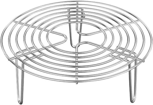 Cabilock 6.3x2.8 Inch Round Steam Rack, Stainless Steel Cooking, Grilling, Canning, Cooling Rack for Baking