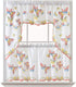 GOHD 3pcs Kitchen Curtain/Cafe Curtain Set - Farmhouse Air-Brushed Flying Butterfly Design (Swag and 24 inches Tiers)