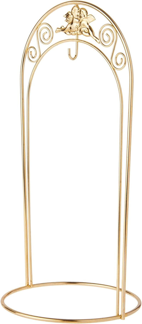 Bard's Large Angel Ornament Stand, Arched Gold-Toned, 12.25" H x 6" W x 6" D