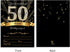 50th Birthday Party Invitations, 5x7 Black & Gold Cards with Envelopes and Gold Metallic Pen (Pack of 25)