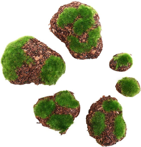 6Pcs Foam Moss Green Hay Stone: DIY Family Garden Decoration for Miniature Landscape