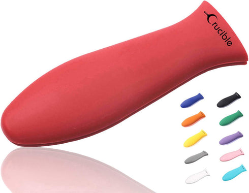 Silicone Hot Handle Holder, Large Red Potholder for Cast Iron Skillets & Pans, Handle Cover