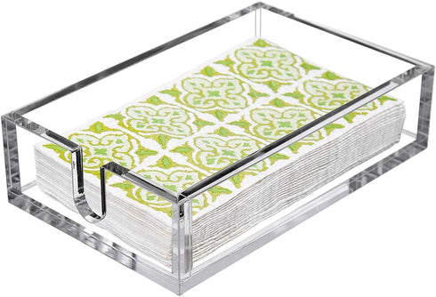 CY craft Clear Acrylic Guest Towel Napkin Holder, Modern Buffet Napkin Caddy, 9.5 x 5.5 x 2.6 Inch, Pack of 1