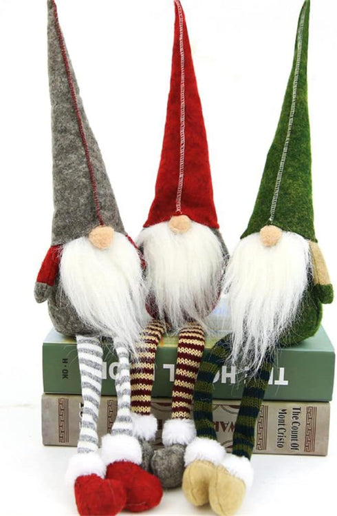 3pcs Christmas Decoration Long Legs Rudolph Doll, Holiday Gift for Children, Hotel Mall Window Decor