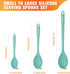 3 Pcs Silicone Spoons Set of 7.9 10.6 14.2 inch for Cooking, Heat Resistant Kitchen Spoons for Mixing, Stirring, and Serving, Small to Large Non Stick Utensil Spoons (Green)