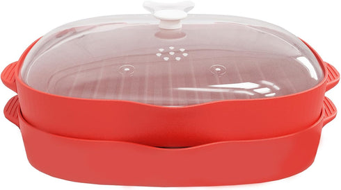 NICO SEE WONDER Microwave Easy Bacon Maker, 2Pcs Microwavable Grill Tray, Bacon's Cooker with Splatter