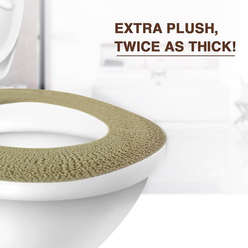 Soft Toilet Seat Cover, Plush & Thick Fabric, Purple Ash, 14x18"