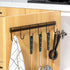2Pcs Kitchen Utility Hooks - Wall Mount Utensil Rack with 6 Hooks, Space Saving Kitchen Holder (Black)