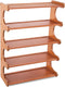 Eloplzxe Shoe Rack,Small 5 Tier Shoe Organizer Storage Shelf,Bamboo Narrow Shoe Closet,Small Space
