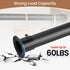 Metal Black Closet Rods for Hanging Clothes, 1.3 Inch Diameter Heavy Duty Closet Rod 17-51 Inch Adjustable Clothes Hanging Bar Shower Curtain Rods for Closet, Wardrobes, Bathroom, Windows