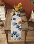 PIEPLE 72 Inch Countryside 13''x72'' Tulip Blue Table Runner Cotton Linen Holiday Dresser Scarves, Spring Floral Garden