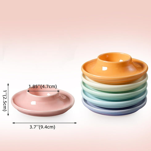6Pack Cinf Ceramic Macaron Egg Holder Breakfast Easter Gift for Hard and Soft Eggs