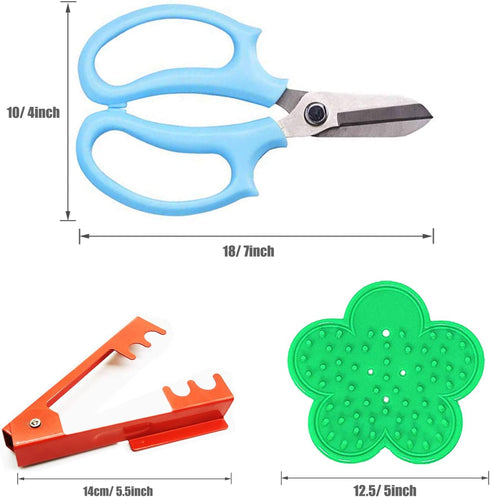 Woohome 11 PCS Garden Pruning Shears Scissors Kit, Rose Stripper Thorn Remover, Tree Pruner Hand Tools, Leaf Stripping Tool, Floral Gloves and Floral Tape for Gardening Flower Arrangement