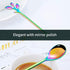Rainbow Leaf Coffee Spoons, IFeico 4.7 inch Stainless Steel Ice-Cream Tea Sugar Spoons, 5 Pack