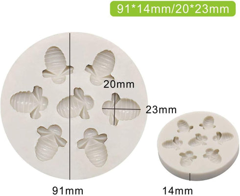 Bumble Bee Silicone Chocolate & Soap Mould - 3D Honeycomb Cake Topper & Ice Cube Desserts & Candy Mould