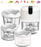(100+250+350ML) White 3 CUP Cordless Mini Food Chopper, Small Food Processor for Garlic, Nut, Meat