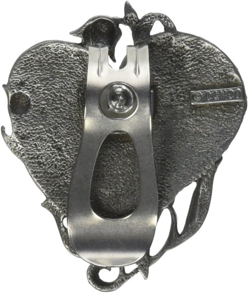 Never Drive Faster Heart Visor Clip, Cathedral Art, Silver, 2 inches