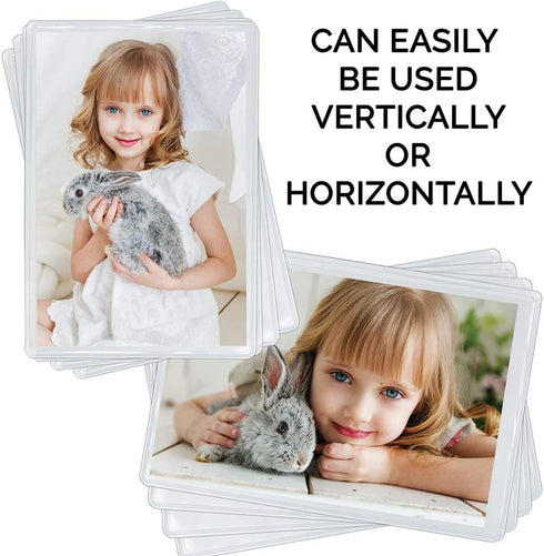 Clear Magnetic Picture Frames for Refrigerator, 16 Pack, Holds Various Photo Sizes