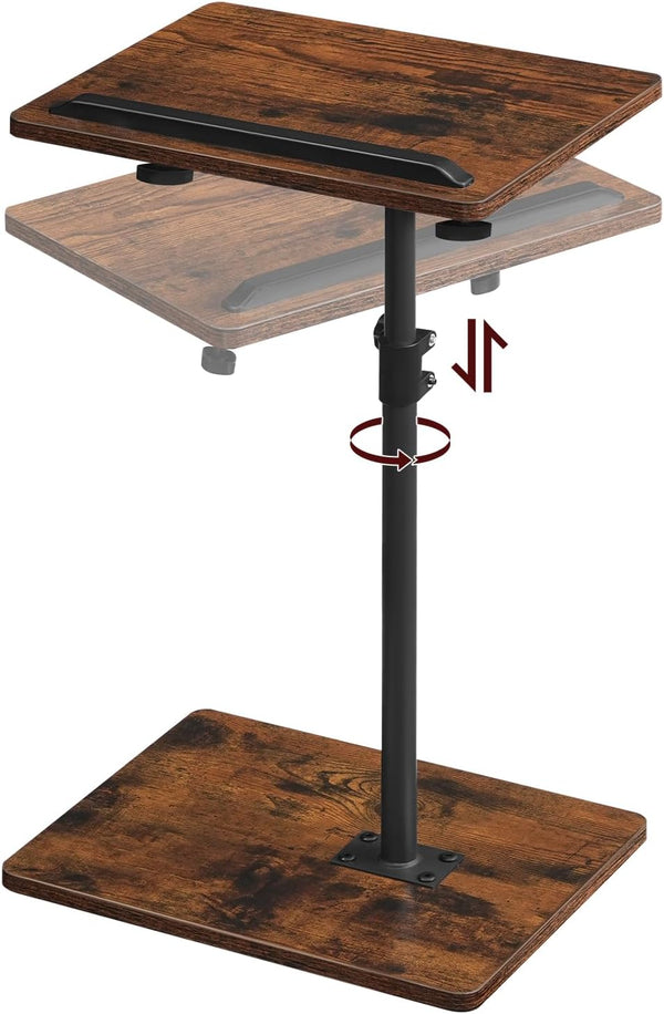 MAHANCRIS TV Tray Table, Height Adjustable TV Trays with 360 Swivel, Space-Saving