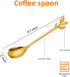 AnSaw Elegant Gold Leaf Coffee Spoons - 10-Piece Mini Stainless Steel Espresso & Dessert Spoons (4.7")