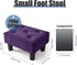 BRIAN & DANY Small Foot Stool, Velvet Foot Stools with Legs, Stable Small Footstool for Living Room, Purple